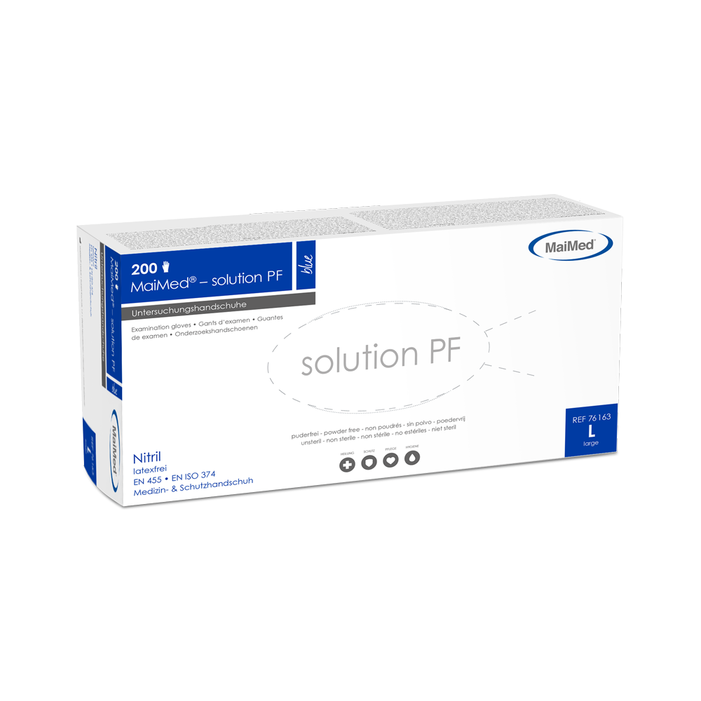 MaiMed Solution PF Nitrilhandschuhe puderfrei 200 Stück – Blau