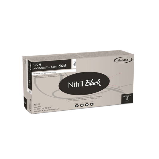 MaiMed Nitril Black Nitrilhandschuhe puderfrei – 100 Stück