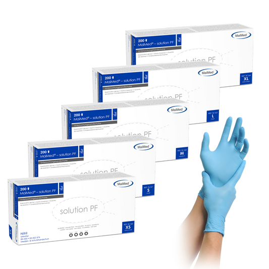 MaiMed Solution PF Nitrilhandschuhe puderfrei 200 Stück – Blau