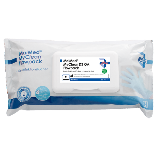 MaiMed MyClean DS OA Flowpack – Alkoholfreie Desinfektionstücher (80 Blatt)