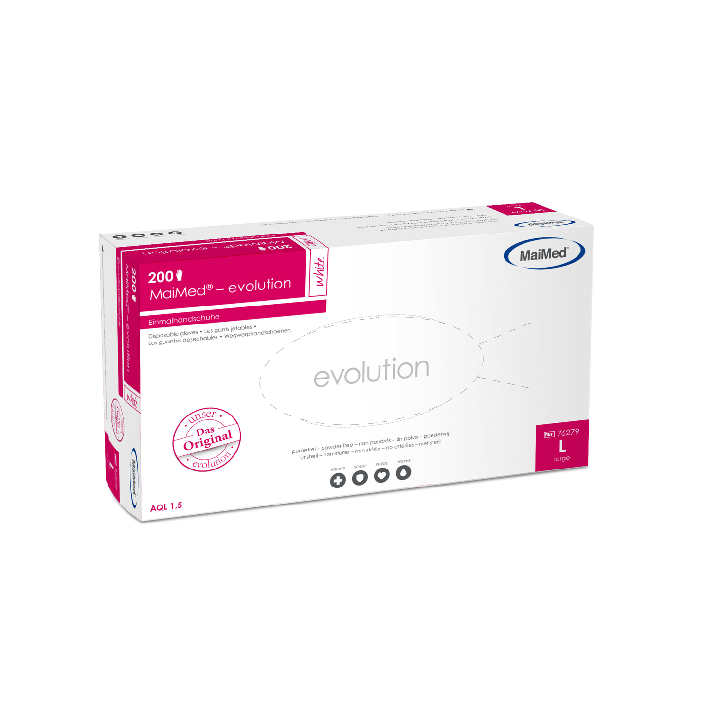 MaiMed evolution white (transparent) – PE-Einmalhandschuhe (200 Stück)